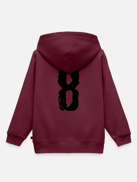 8 Zahl Trikot - Kinder Premium Organic Hoodie - Burgunderrot