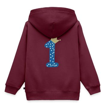 erster geburtstag - Kinder Premium Organic Hoodie - Burgunderrot - Hinten - AI Model Kid Female (0cm)