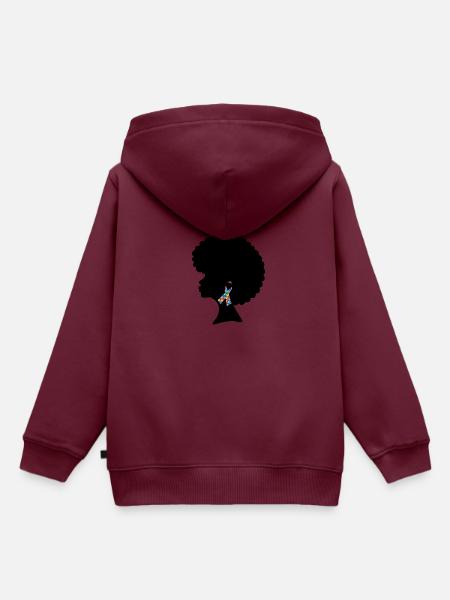 Schwarze Frau Mit Autismushemd - Kinder Premium Organic Hoodie - Burgunderrot