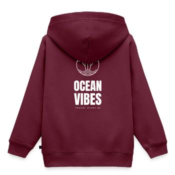 Ozean - Kinder Premium Organic Hoodie - Burgunderrot - Hinten - AI Model Kid Female (0cm)