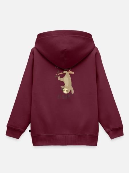 Faultier - Kinder Premium Organic Hoodie - Burgunderrot
