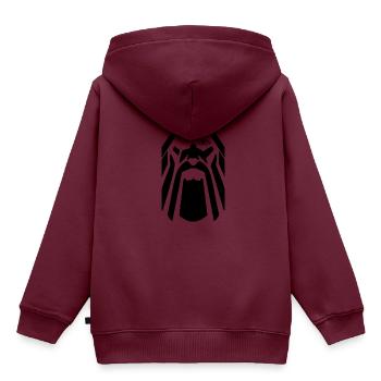 Odin - Kinder Premium Organic Hoodie - Burgunderrot - Hinten - AI Model Kid Female (0cm)