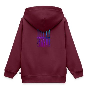 Hardstyle - Kinder Premium Organic Hoodie - Burgunderrot - Hinten - AI Model Kid Female (0cm)