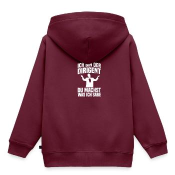 Ich bin der Dirigent Chorleiter Dirigenten - Kinder Premium Organic Hoodie - Burgunderrot - Hinten - AI Model Kid Female (0cm)