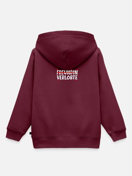 Verlobte Heiratsantrag Hochzeitsantrag - Kinder Premium Organic Hoodie - Burgunderrot