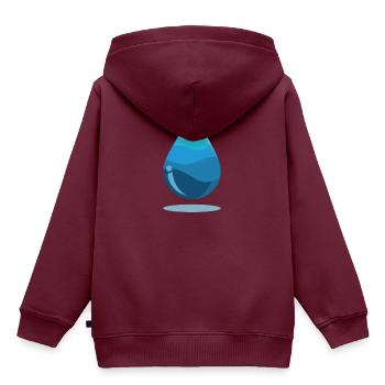 Wassertropfen - Kinder Premium Organic Hoodie - Burgunderrot - Hinten - AI Model Kid Female (0cm)