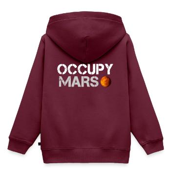 Mars besetzen - Kinder Premium Organic Hoodie - Burgunderrot - Hinten - AI Model Kid Female (0cm)