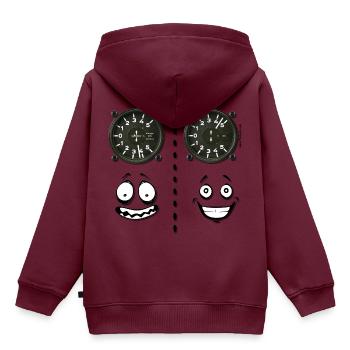 Vario feelings - Kinder Premium Organic Hoodie - Burgunderrot - Hinten - AI Model Kid Female (0cm)