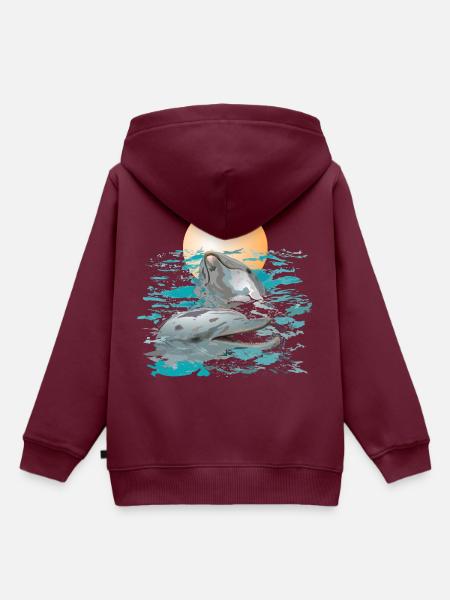 Delfine - Kinder Premium Organic Hoodie - Burgunderrot