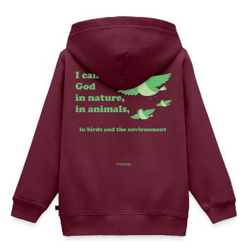 Vogel Tier Natur fliegen Piep Luft Nest Geschenk - Kinder Premium Organic Hoodie - Burgunderrot - Hinten - AI Model Kid Female (0cm)