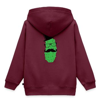 Mr. Gurke Gurken Truppe Sir Mister Dill with it 1c - Kinder Premium Organic Hoodie - Burgunderrot - Hinten - AI Model Kid Female (0cm)