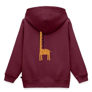 Giraffe großartig - Kinder Premium Organic Hoodie - Burgunderrot - Hinten - AI Model Kid Female (0cm)