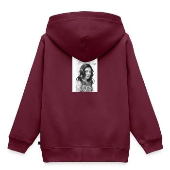 Frau mit Blumen weinen - Kinder Premium Organic Hoodie - Burgunderrot - Hinten - AI Model Kid Female (0cm)