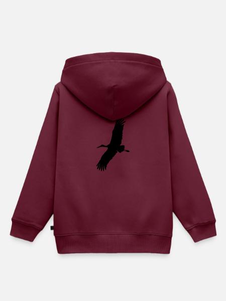 Storch - Kinder Premium Organic Hoodie - Burgunderrot
