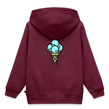 Eicreme Eis Lecker - Kinder Premium Organic Hoodie - Burgunderrot - Hinten - AI Model Kid Female (0cm)