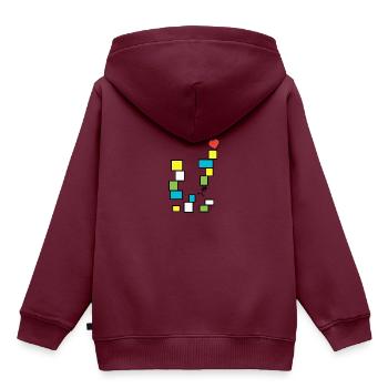 Kuoro Tür Paket - Kinder Premium Organic Hoodie - Burgunderrot - Hinten - AI Model Kid Female (0cm)