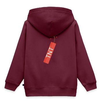 TNT Dynamit Stange - Kinder Premium Organic Hoodie - Burgunderrot - Hinten - AI Model Kid Female (0cm)