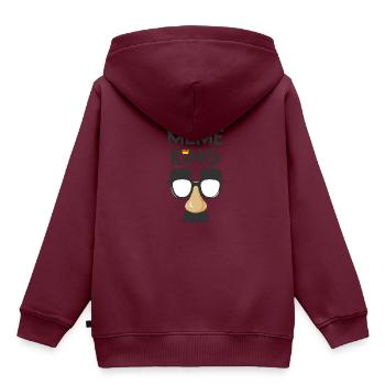 Meme King - Kinder Premium Organic Hoodie - Burgunderrot - Hinten - AI Model Kid Female (0cm)