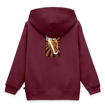Motorrad-Chopper-Tank - Kinder Premium Organic Hoodie - Burgunderrot - Hinten - AI Model Kid Female (0cm)