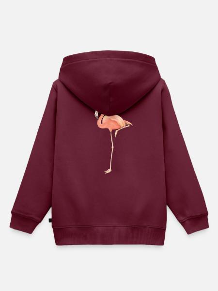 Flamingo solo - Kinder Premium Organic Hoodie - Burgunderrot
