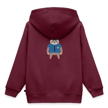 Polizei - Kinder Premium Organic Hoodie - Burgunderrot - Hinten - AI Model Kid Female (0cm)