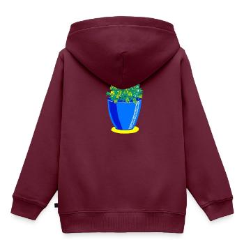 Pflanze! - Kinder Premium Organic Hoodie - Burgunderrot - Hinten - AI Model Kid Female (0cm)