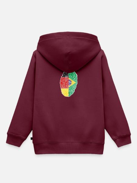 Deutschland und Brasilien - Kinder Premium Organic Hoodie - Burgunderrot