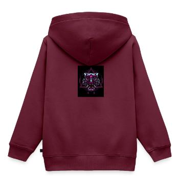 Neon Tiger - Kinder Premium Organic Hoodie - Burgunderrot - Hinten - AI Model Kid Female (0cm)