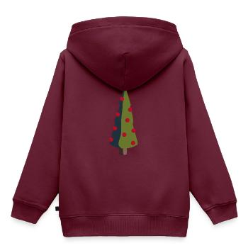 Weihnachtsbaum - Kinder Premium Organic Hoodie - Burgunderrot - Hinten - AI Model Kid Female (0cm)