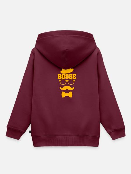 Schnurrbart Bosse - Kinder Premium Organic Hoodie - Burgunderrot