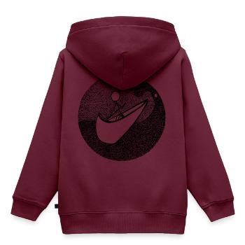 Erinnerungen - Kinder Premium Organic Hoodie - Burgunderrot - Hinten - AI Model Kid Female (0cm)