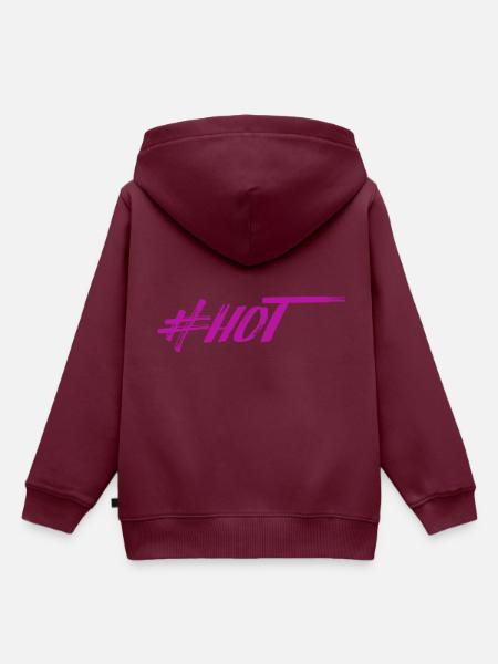 #HOT - Kinder Premium Organic Hoodie - Burgunderrot
