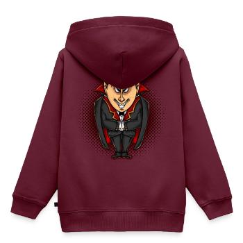 Vampir - Kinder Premium Organic Hoodie - Burgunderrot - Hinten - AI Model Kid Female (0cm)