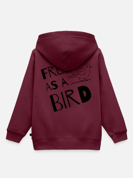 Free as a Bird - Kinder Premium Organic Hoodie - Burgunderrot