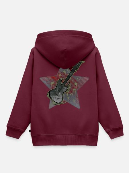 E-Gitarre - Kinder Premium Organic Hoodie - Burgunderrot