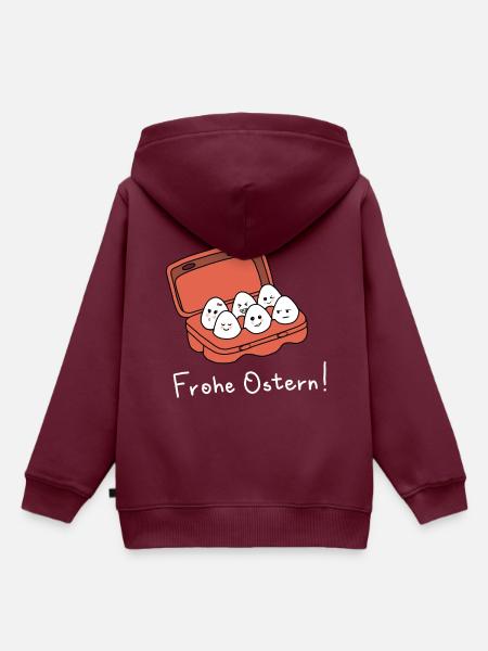 Frohe Ostern - Kinder Premium Organic Hoodie - Burgunderrot