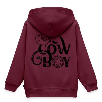 Cowboy Pferde Cowboys Country Lasso - Kinder Premium Organic Hoodie - Burgunderrot - Hinten - AI Model Kid Female (0cm)
