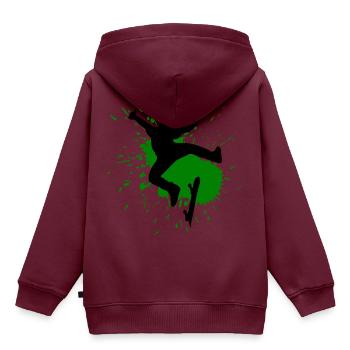 Skateboard - Kinder Premium Organic Hoodie - Burgunderrot - Hinten - AI Model Kid Female (0cm)
