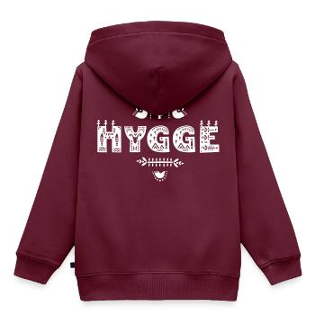 Hygge dänisch hyggelig Dänemark Geschenk - Kinder Premium Organic Hoodie - Burgunderrot - Hinten - AI Model Kid Female (0cm)