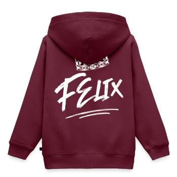 Felix - Kinder Premium Organic Hoodie - Burgunderrot - Hinten - AI Model Kid Female (0cm)