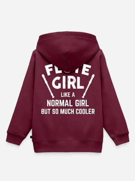 Flute Girl - Kinder Premium Organic Hoodie - Burgunderrot
