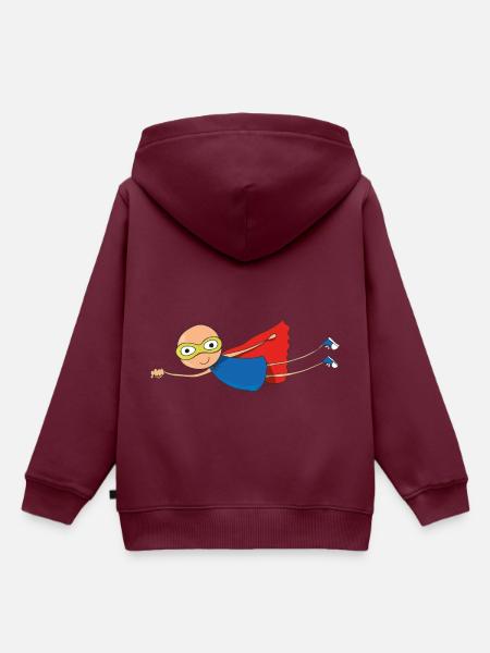 SUPERHELD - Kinder Premium Organic Hoodie - Burgunderrot