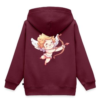 Engel Valentinstag Cupid Verliebt - Kinder Premium Organic Hoodie - Burgunderrot - Hinten - AI Model Kid Female (0cm)