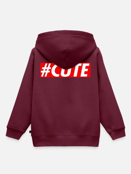 #CUTE - Kinder Premium Organic Hoodie - Burgunderrot