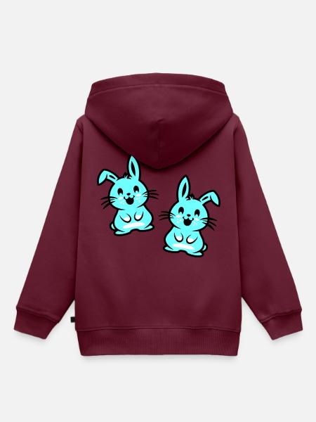 Osterhase Ostern - Kinder Premium Organic Hoodie - Burgunderrot