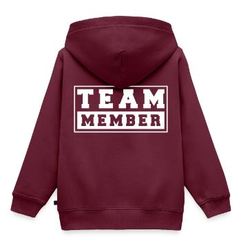 team stempel - Kinder Premium Organic Hoodie - Burgunderrot - Hinten - AI Model Kid Female (0cm)