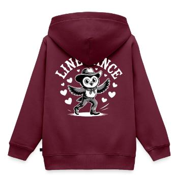 Line Dance Eule lustige Eule tanzt Linedance - Kinder Premium Organic Hoodie - Burgunderrot - Hinten - AI Model Kid Female (0cm)