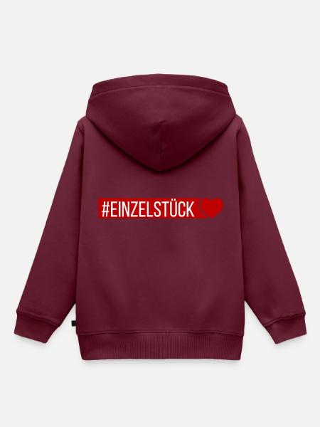 Einzelstück Herz - Kinder Premium Organic Hoodie - Burgunderrot