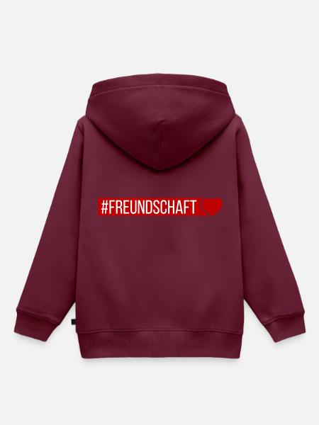 Freundschaft Herz - Kinder Premium Organic Hoodie - Burgunderrot