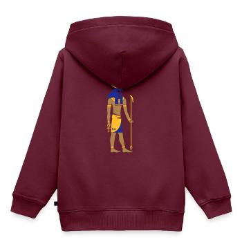 RA God of Egypt - Kinder Premium Organic Hoodie - Burgunderrot - Hinten - AI Model Kid Female (0cm)